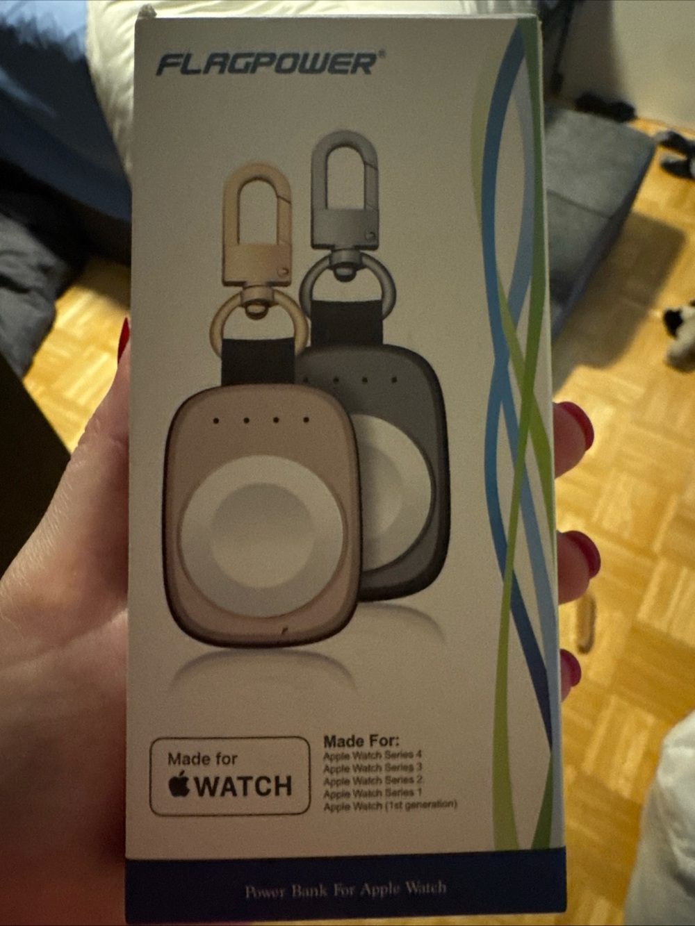 Magnetic Apple Watch Keychain Charger - Gold & Black